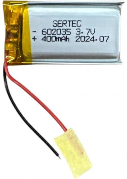 602035 3.7V 400MAH Li-Polymer Pil (DEVRELI/1.5A)