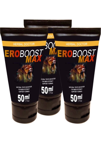 Eroboost Maxtesto 3 Tane 50 ml Cream Boyut Harici Uygulama Kremi BKN1EK325