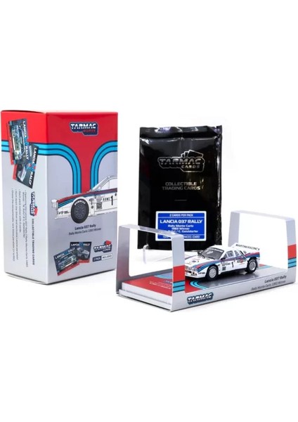 Tarmac Works 1/64 Lancia 037 Rally Rally Monte Carlo 1983 #1 With Tarmac Cards modelleri