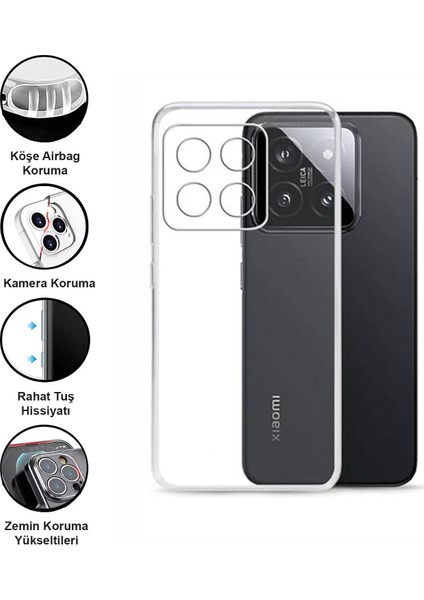 Xiaomi 15 Pro Kılıf Şeffaf Kamera Korumalı Esnek Yumuşak Silikon modelleri