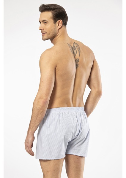 Türen Poplin Erkek Boxer 1113/ÇİZGİLİ Açık Mavi modelleri
