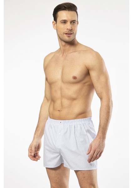 Türen Poplin Erkek Boxer 1113/ÇİZGİLİ Açık Mavi indirimleri