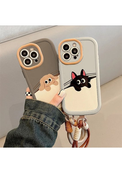 Xiaomi Redmi Note 8 Uyumlu Kılıf Zebana El Bilekli Cat And Puppy Silikon Kılıf Açık Kahverengi