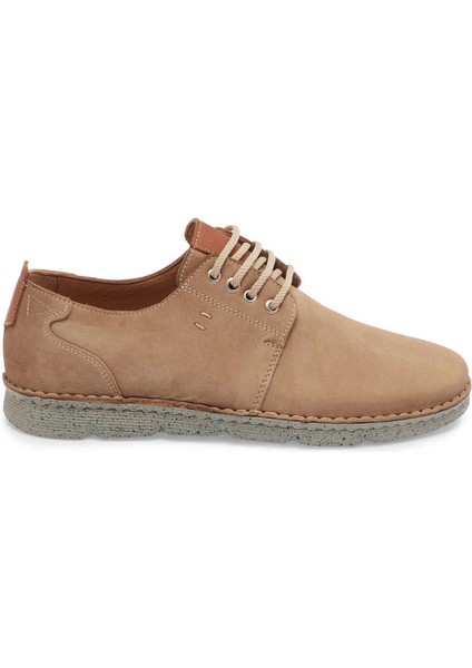 Bej Hakiki Nubuk Deri Erkek Casual Ayakkabı - E24I1AY56775-B23