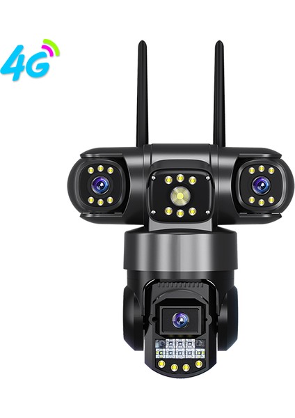 9mp (3+3+3) 4g Üç Lensli Güvenlik Kamerası , Full Renkli Gece Görüşü, Üçlü Ekran ve Iki Yönlü Ses