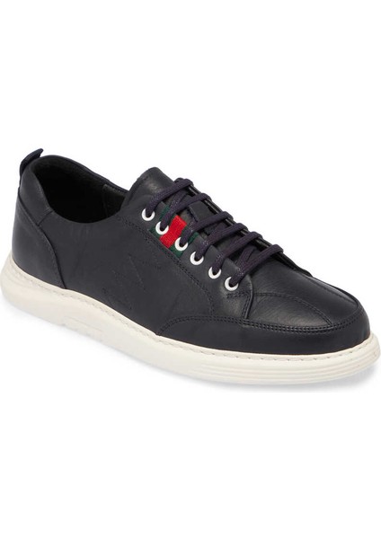 Lacivert Hakiki Deri Erkek Sneaker - E24I1AY56813-A31 indirimleri