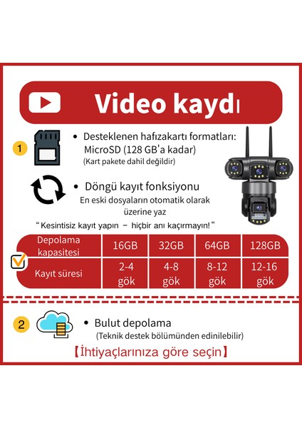 9MP İç & Dış Mekan Güvenlik Kamerası 360 Derece 4G Güvenlik Kamerası: Tam Renkli Gece Görüşü fırsatları