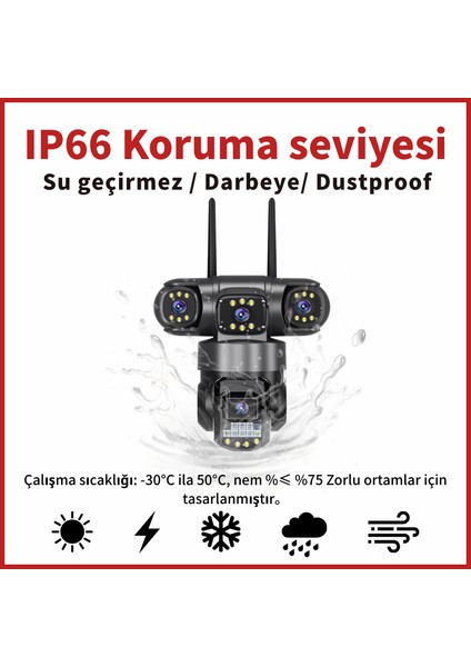 9MP İç & Dış Mekan Güvenlik Kamerası 360 Derece 4G Güvenlik Kamerası: Tam Renkli Gece Görüşü indirimleri