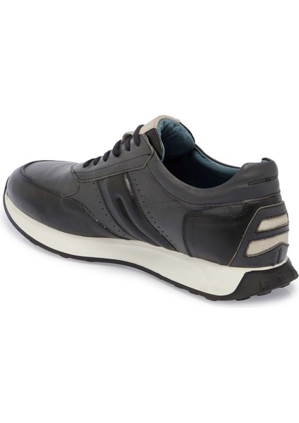 Siyah Hakiki Deri Erkek Sneaker - E24I1AY56818-A23
