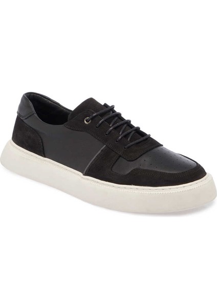 Siyah Hakiki Deri Erkek Sneaker - E24I1AY56814-A64 indirimleri