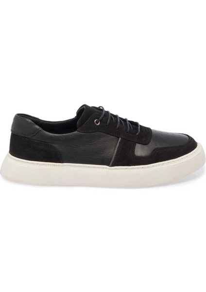 Siyah Hakiki Deri Erkek Sneaker - E24I1AY56814-A64