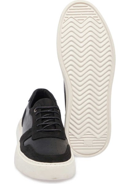 Siyah Hakiki Deri Erkek Sneaker - E24I1AY56814-A64