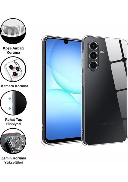 Samsung Galaxy A17 Kılıf Şeffaf Kamera Korumalı Esnek Yumuşak Silikon fiyatları