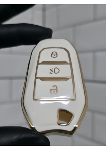 Citroen C3 C4 Cactus C4 Picasso C3 Aircross C5 Aircross Jumpy Far Göstergeli Anahtar Kılıfı Beyaz modelleri