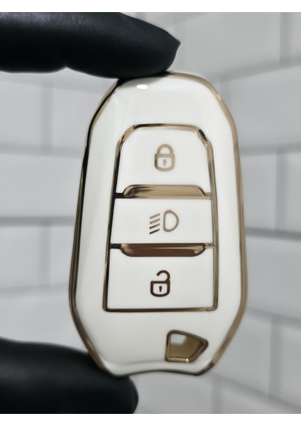 Citroen C3 C4 Cactus C4 Picasso C3 Aircross C5 Aircross Jumpy Far Göstergeli Anahtar Kılıfı Beyaz indirimleri