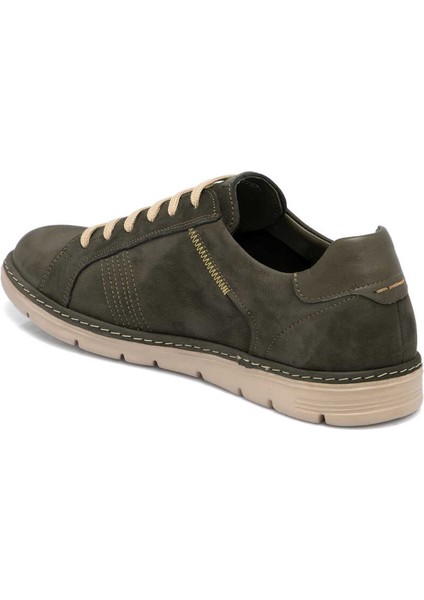 Yeşil Hakiki Nubuk Deri Erkek Sneaker - E24I1AY56777-G98