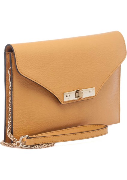 Sarı Hakiki Deri Kadın Çapraz Askılı Çanta - S24Y1BC79475-H28