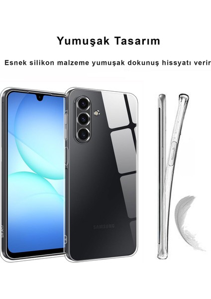 Samsung Galaxy A17 Kılıf Şeffaf Kamera Korumalı Esnek Yumuşak Silikon modelleri