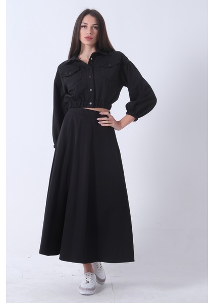 Siyah Beli Lastikli Cepli Ceket ve Etek Ikili Takım 4595053.01 indirimleri