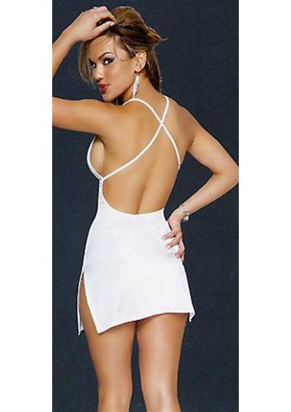 TSEC03105 Arkası Çapraz Yırtmaçlı Gecelik