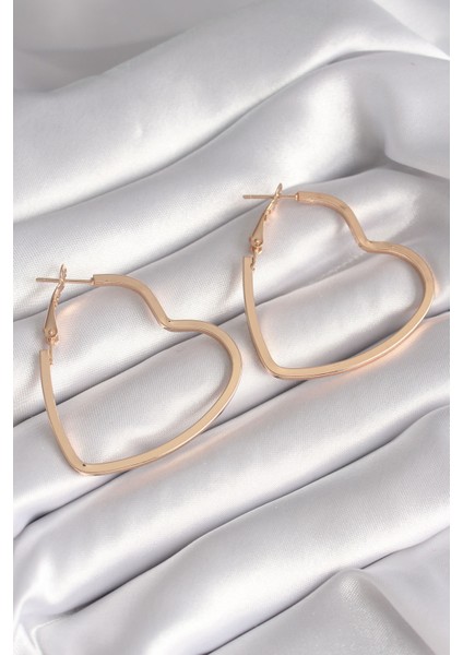 Tegan Pirinç Gold Renk Kalp Model Kadın Küpe TG27BKP8706