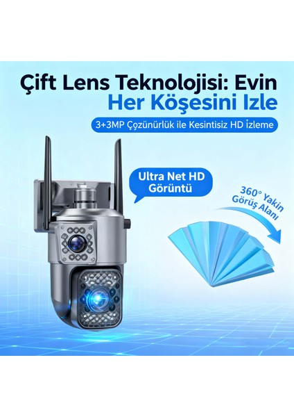 Wifi|gece Görüşlü LED Işıklı 360° Dönebilen Alarmlı Dış Ortam Kamerası - App ile Kontrol modelleri