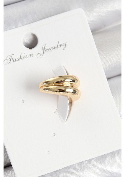 Tegan Pirinç Halka Model Gold Renk Sağ Kıkırdak Küpe TG27BKP10998