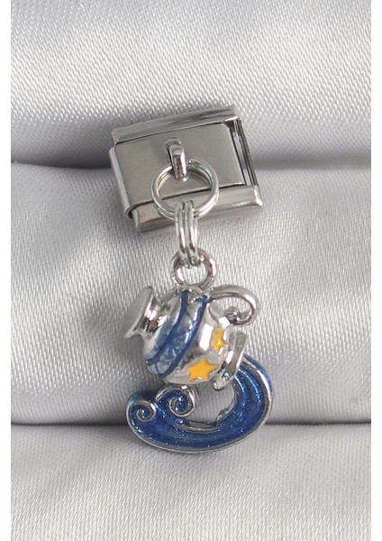 Tegan 316L Çelik Gümüş Renk Sallantı Kova Burç Model Nomination Charm TG27BC1374