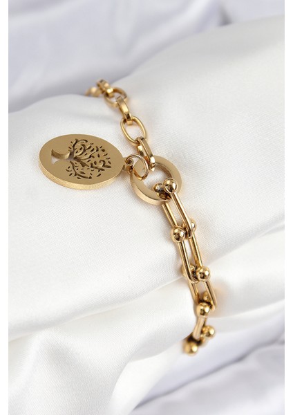 Tegan 316L Çelik Tifany Ağaç Model Gold Renk Kadın Bileklik TG27BB7776