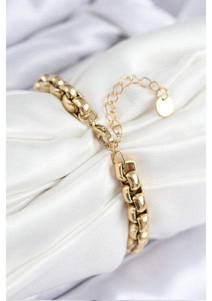 Tegan 316L Çelik Halat Zincir Model Gold Renk Kadın Bileklik TG27BB7830 fiyatları