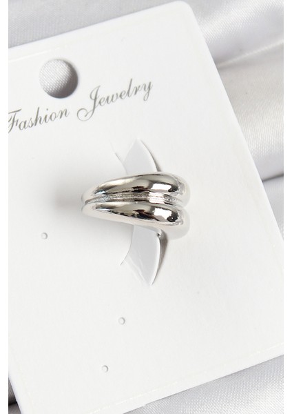 Tegan Pirinç Halka Model Gümüş Renk Sağ Kıkırdak Küpe TG27BKP11005