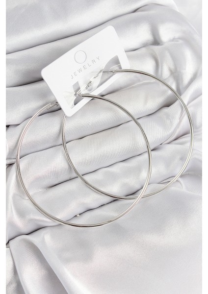 Tegan Pirinç Halka Model Gümüş Renk Kadın Küpe TG27BKP11036