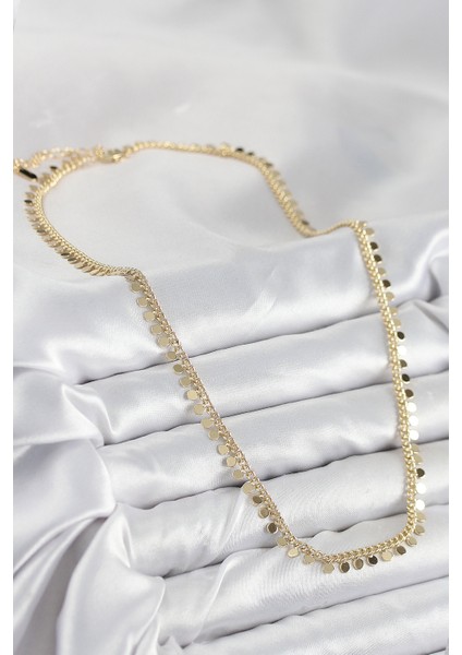 Tegan Pirinç Sıralı Pul Zincir Model Gold Renk Kadın Kolye TG27BKO10489 fiyatları