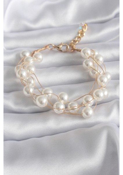 Tegan Gold Renk Inci Model Kadın Bileklik TG27BB5745