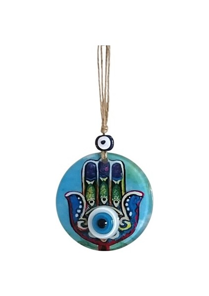 Fatma Ana Eli Desenli Nazar Boncuklu Duvar Süsü 10 cm Cam Duvar Dekoru fırsatları