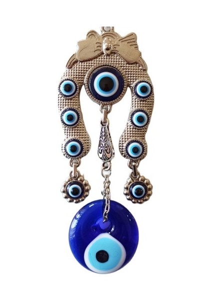 Kurdeleli Nazar Boncuklu Filli Nallı Gümüş Kaplama Duvar Süsü fiyatları