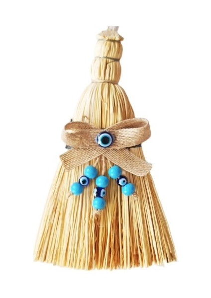 Otantik Ahşap Boncuklu Mini Süpürge Nazar Boncuklu Duvar Süsü fiyatları