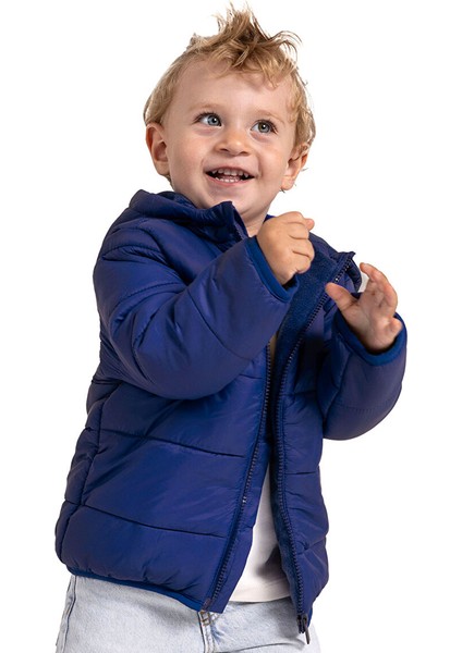 Erkek Bebek Mont Fermuarlı Uzun Kol