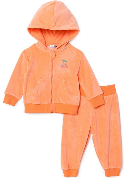 Kız Bebek Winter Cherry Eşofman Takımı Iki Iplik Fermuarlı Lastikli Paça
