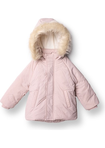 Kız Bebek Mont Fermuarlı Uzun Kol