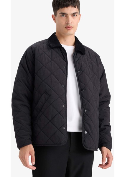 Regular Fit Gömlek Yaka Çıtçıtlı Kapitoneli İç Cepli Mont F0956AX25AU