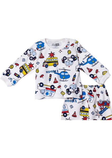 Erkek Bebek Pijama Takımı Çıtçıtlı Bisiklet Yaka Uzun Kol Reçme Paça modelleri