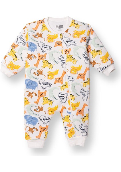 Erkek Bebek Uyku Tulumu 2.5 Tog Interlok Bisiklet Yaka Uzun Kol Ribanalı Paça