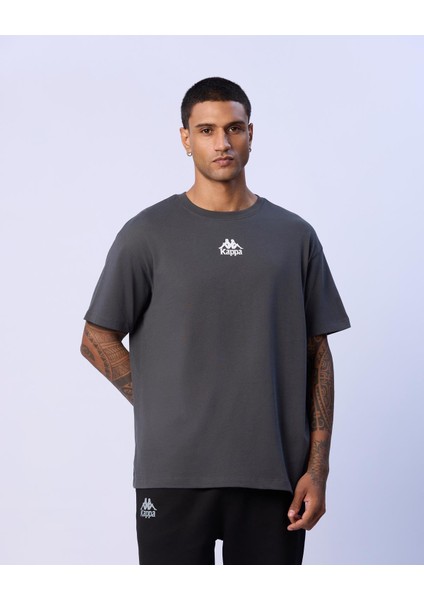 Denis Erkek Gri Oversize Fit Tişört