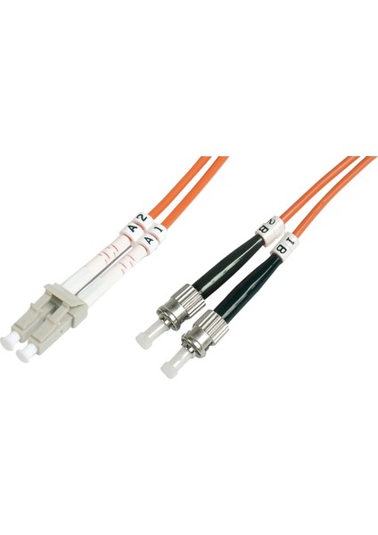 Lc-St Fiber Optik Patch Kablo, Multimode Om 1 62.5/125 Duplex, 3.0mm, Lszh, 5 Metre