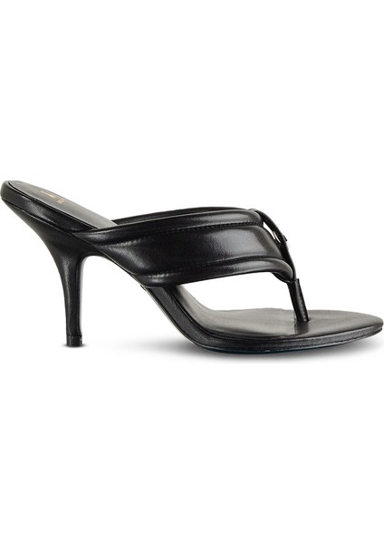 Deri Siyah Kadın Topuklu Sandalet 2X0029L026K103