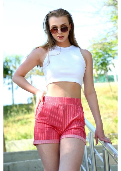 Moda Şort Crop Kırmızı Takım fiyatları