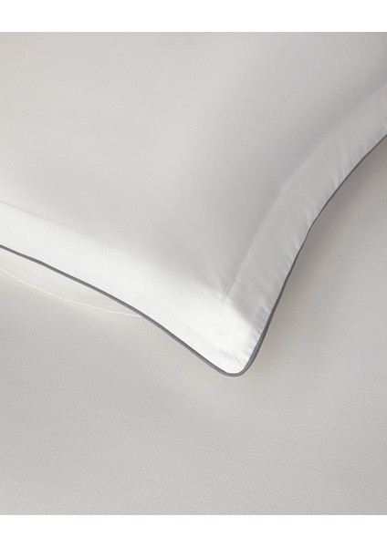 Kyle Pamuklu Biyeli King Size Nevresim Takımı 240X260 cm Beyaz