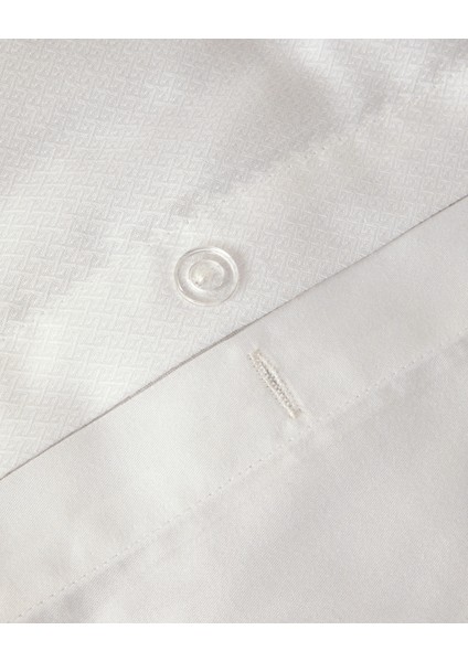 Kyle Pamuklu Biyeli King Size Nevresim Takımı 240X260 cm Beyaz