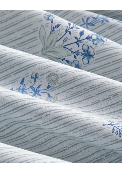 Seaside Blossom Pamuklu Çift Kişilik Nevresim Seti 200X220 cm Yeşil